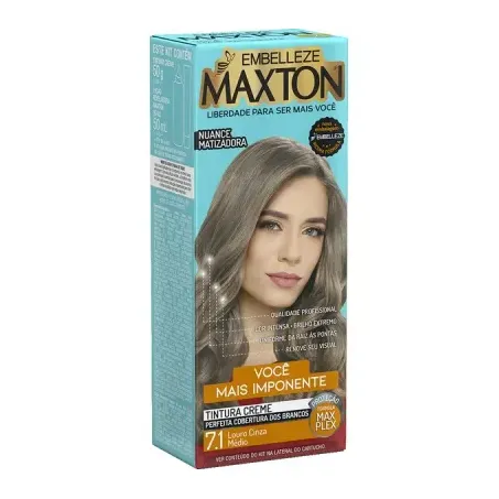 TINTURA CREME LOURO CINZA EMBELLEZE MAXTON 7.1    