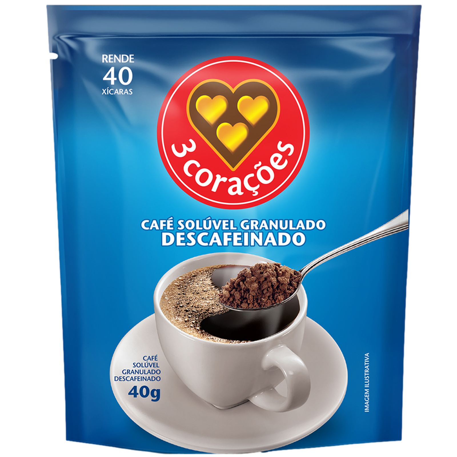 CAFE 3CORACOES GRANUL DESCAFEINADO 40g