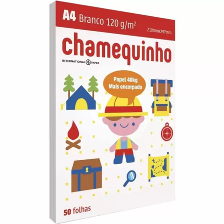 Esc papel oficio a4 120g/m chamequinho c/50f