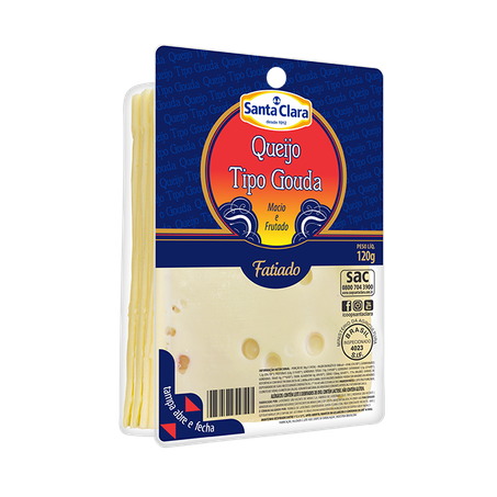Queijo Gouda Santa Clara Fatiado 120g 
 
