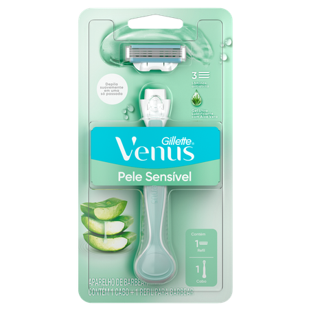 Aparelho Recarregável e Carga para Depilar Pele Sensível Gillette Venus