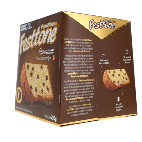 Panettone Festtone Premium Chocolate Belga 400g 360-23