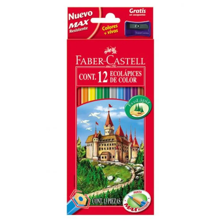 Esc lapis de cor faber-castell sextavado c/12 cores