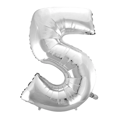 BALAO BRINK FEST METALIZADO 40CM N5 PRATA