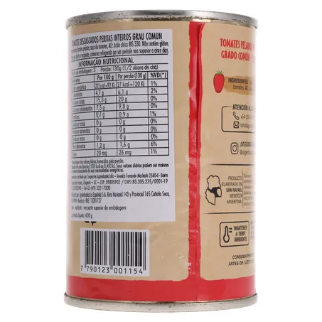TOMATE PELADO IMPORTADO DA ARGENTINA VIGENTE LATA 230G 360-16