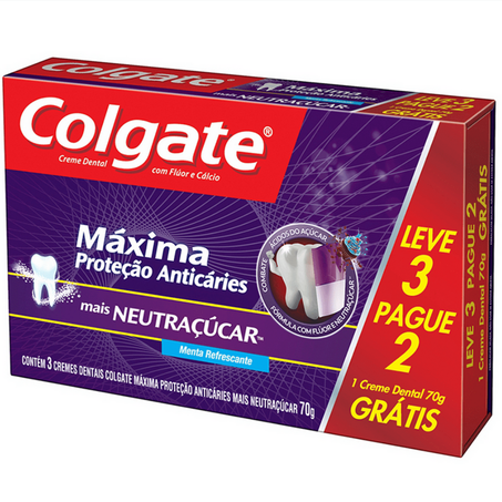 Creme dental 90g colgate neutra acucar kit 03un