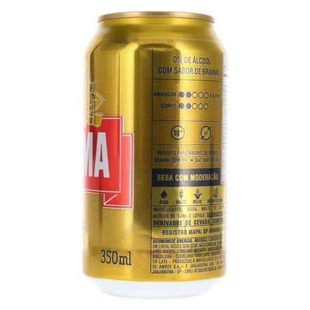 Cerveja Brahma Zero Álcool Lata 350Ml 360-10