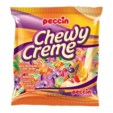 Bala peccin chewy creme sortida 600g
