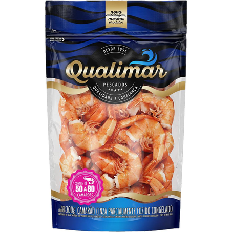Camarao Qualimar 300g - Cozido - De 50 a 80 Camarões