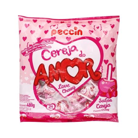 Pirulito Peccin Cereja Do Amor 480G
