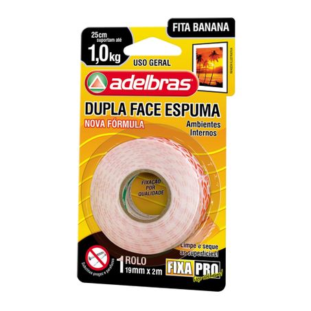 Fita dupla face adelbras 19mmx2m