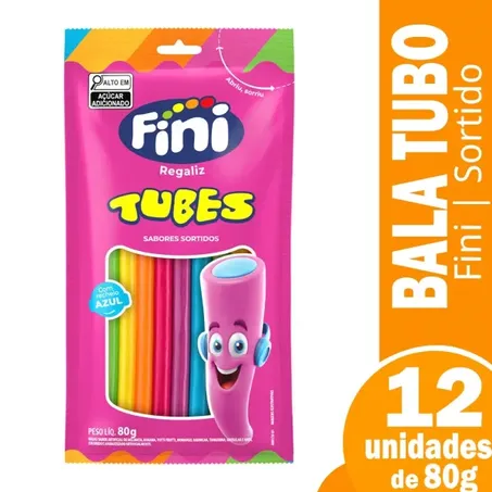 BALA FINI 80G TUBES ARCO IRIS   CX 12.0