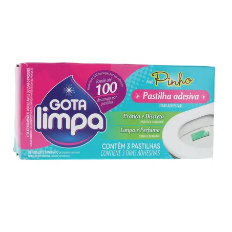 Detergente Sanitário Gota Limpa Pastilha Adesiva Caixa 3un 360-35
