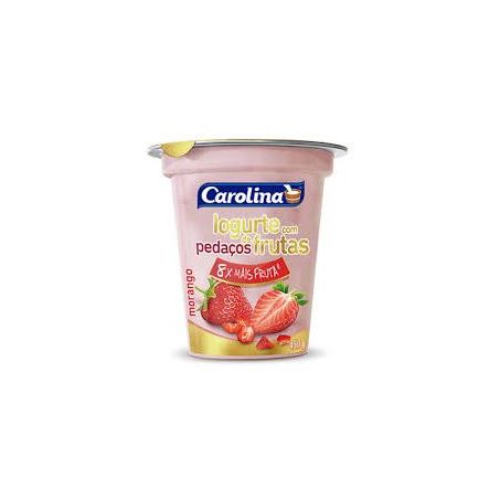 IOGURTE CAROLINA COM PEDAÇOS DE FRUTAS MORANGO 450G
