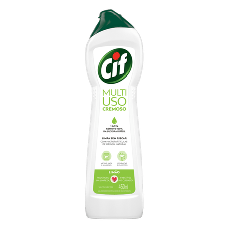 Saponáceo Cremoso Multiuso Cif Limão Frasco 450ml