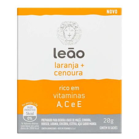 Chá Leão Vitaminas Laranja e Cenoura Caixa 20G