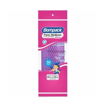 Pano bompack slim 20x29 c 30un rosa