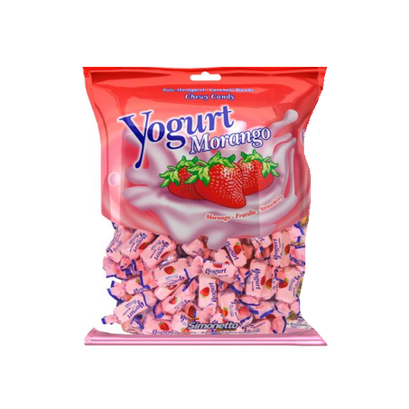BALAS CARAMELO YOGURT MORANGO SIMONETTO 140 G     