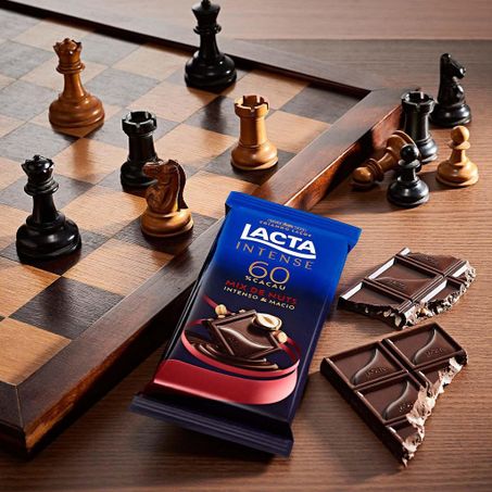 CHOCOLATE LACTA INTENSE 60% CACAU MIX NUTS 85G 360-2