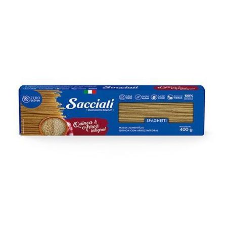 MACARRAO QUINOA ARROZ INTEGRAL SACCIALI 400G