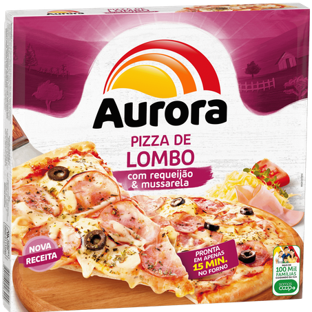 Pizza aurora lombo com mussarela e requeijão caixa 460g
