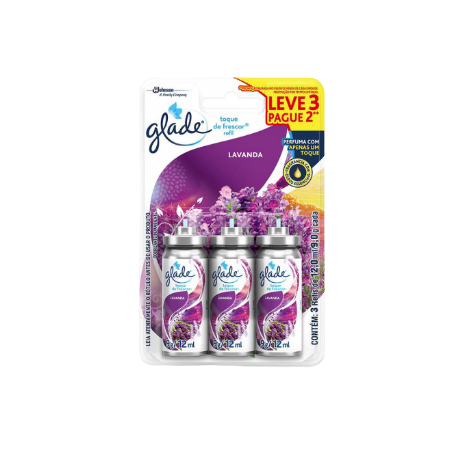 Odorizante Glade Lavanda Refil Líquido 12ml Leve 3 Pague 2  
 