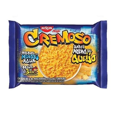 Macarrão instantâneo nissin cremoso molho queijo 88gr