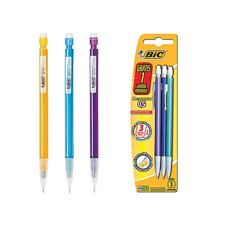 Lápiseira bic shirmmers 0.5mm com 3 leve3 pague2