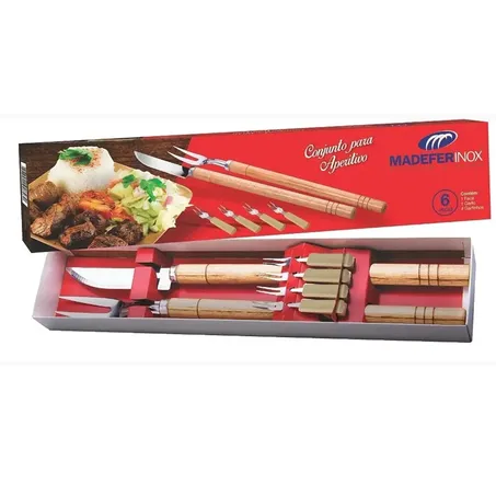 	 Conjunto CHURRASCO MADEFER INOX 6PC