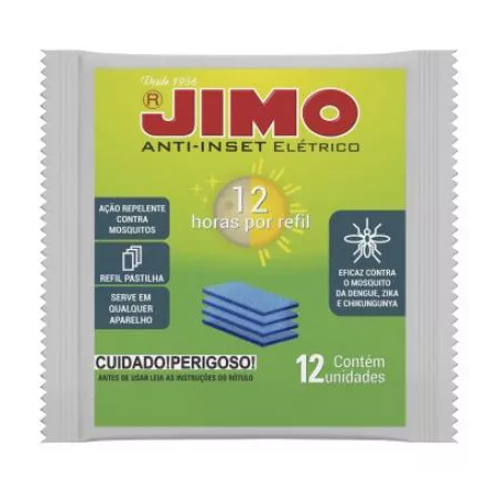 PASTILHA ANTI-INSET REFIL ELÉTRICO JIMO COM 12 UNIDADES