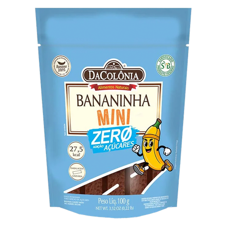 Barrinha de Banana Da Colônia Mini Zero Açúcar 100g