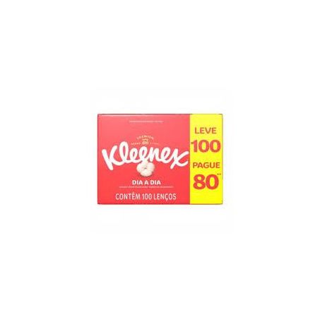 Lenço de papel kleenex box leve 100un pague 80un