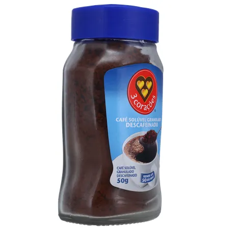 Café Solúvel Granulado 3corações Descafeinado Pote de Vidro 50gr 360-31