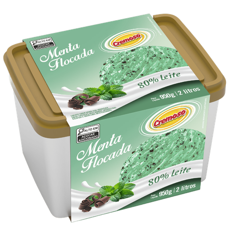 SORVETE CREMOSO MENTA FLOCADA POTE 2L