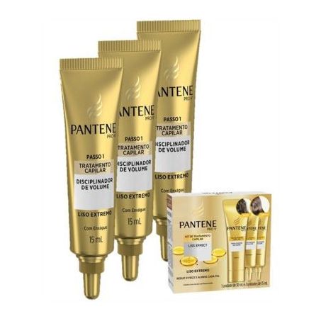 Kit ampola tratamento liso pantene 15ml com 3