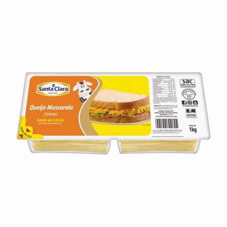 QUEIJO SANTA CLARA MUSSARELA FATIADA 1KG