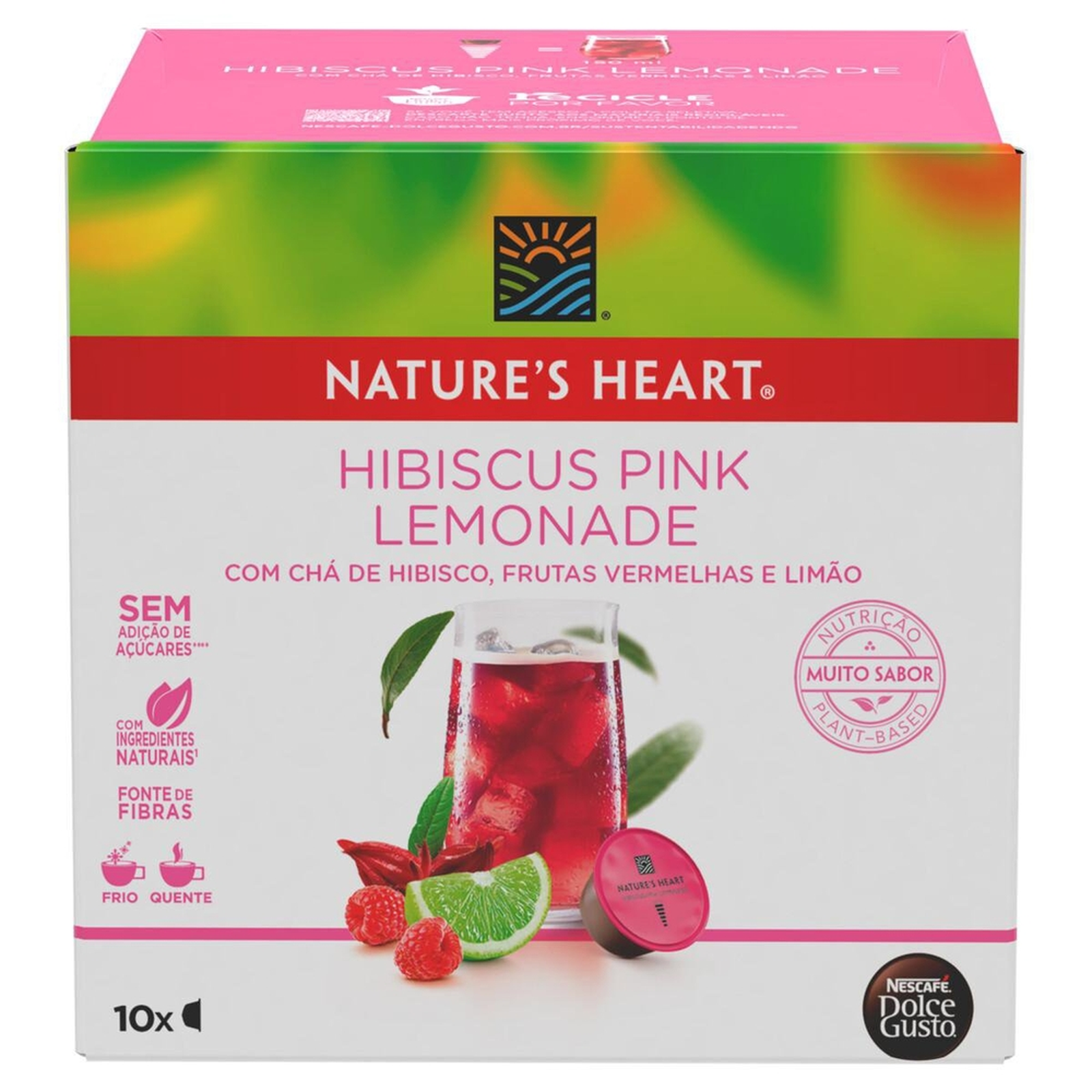 Chá Em Cápsula Natures Heart Tea Hibiscus Pink Lemonade 10