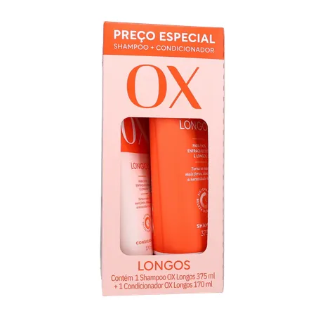 Kit Shampoo com 375Ml  Condicionador com 170Ml Ox Longos 360-35