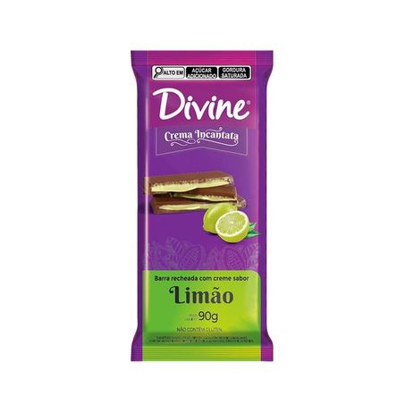 Chocolate divine recheado crema limao 90g