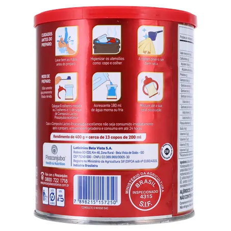 Composto Lácteo Piracanjuba Excellence  Lata 400gr 360-13