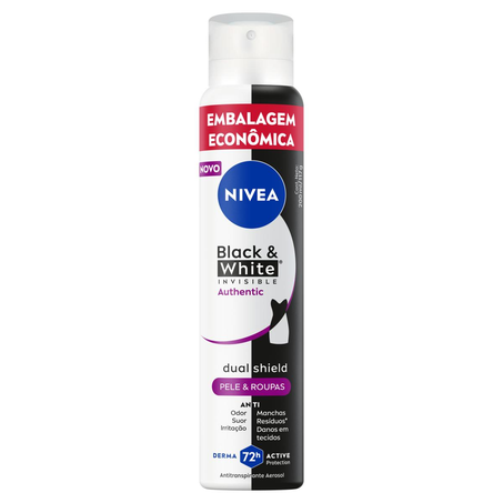 Desodorante Aerossol Nivea 200ml - Black & White - Autentic - Feminino