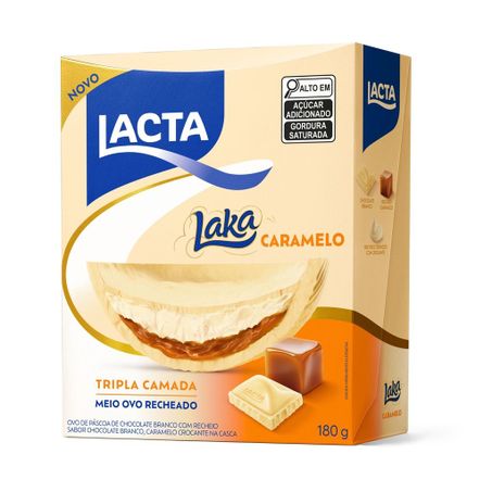 Ovo De Chocolate Lacta Tripla Camada Laka Caramelo Caixa 180g 
 