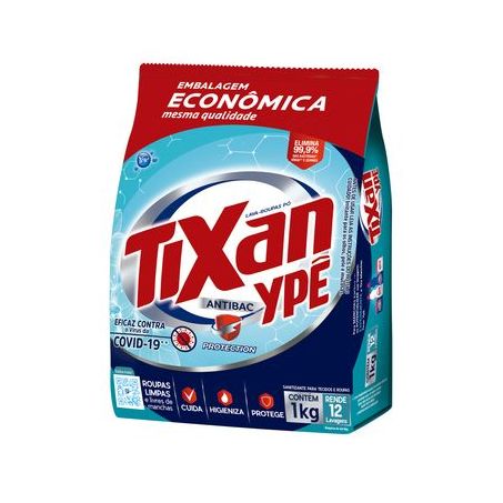 Lava-roupas Pó Tixan Ypê Antibac Pacote Embalagem Econômica 1KG