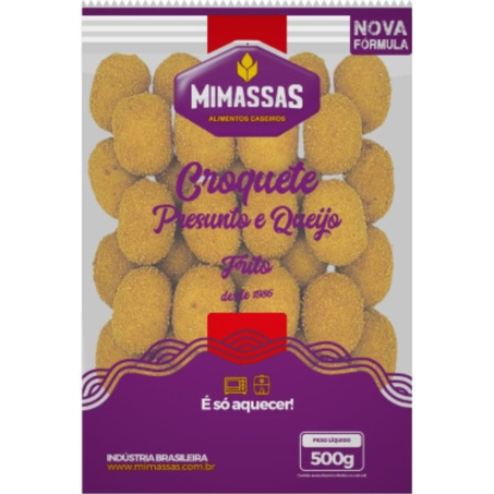 Salgadinho frito so aquecer mimassas cong 500g croquete presunto queijo