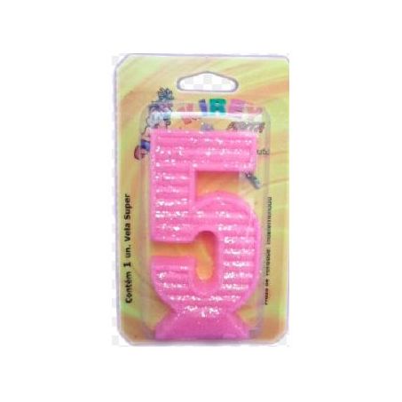 VELA NUMERADA KIREY SUPER ROSA N-5