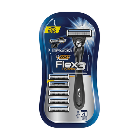APARELHO BIC FLEX3 HYBRID C/5 RECARGAS (066904)
