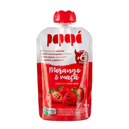 Papinha papapa organica maca e morango 100g*