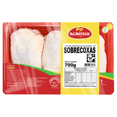 Sobrecoxa agrosul 700g c/pele band