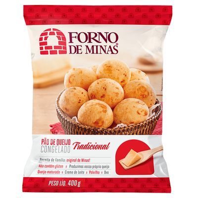 Pão de queijo tradicional forno minas congelado 400g