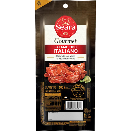 Salame Seara Gourmet 100g - Italiano - Fatiado